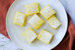 Lemon Bars containing our Vitamin D3 formula on a white plate 