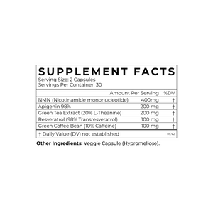 
                  
                    NMN + Trans-Resveratrol Supplement Facts
                  
                