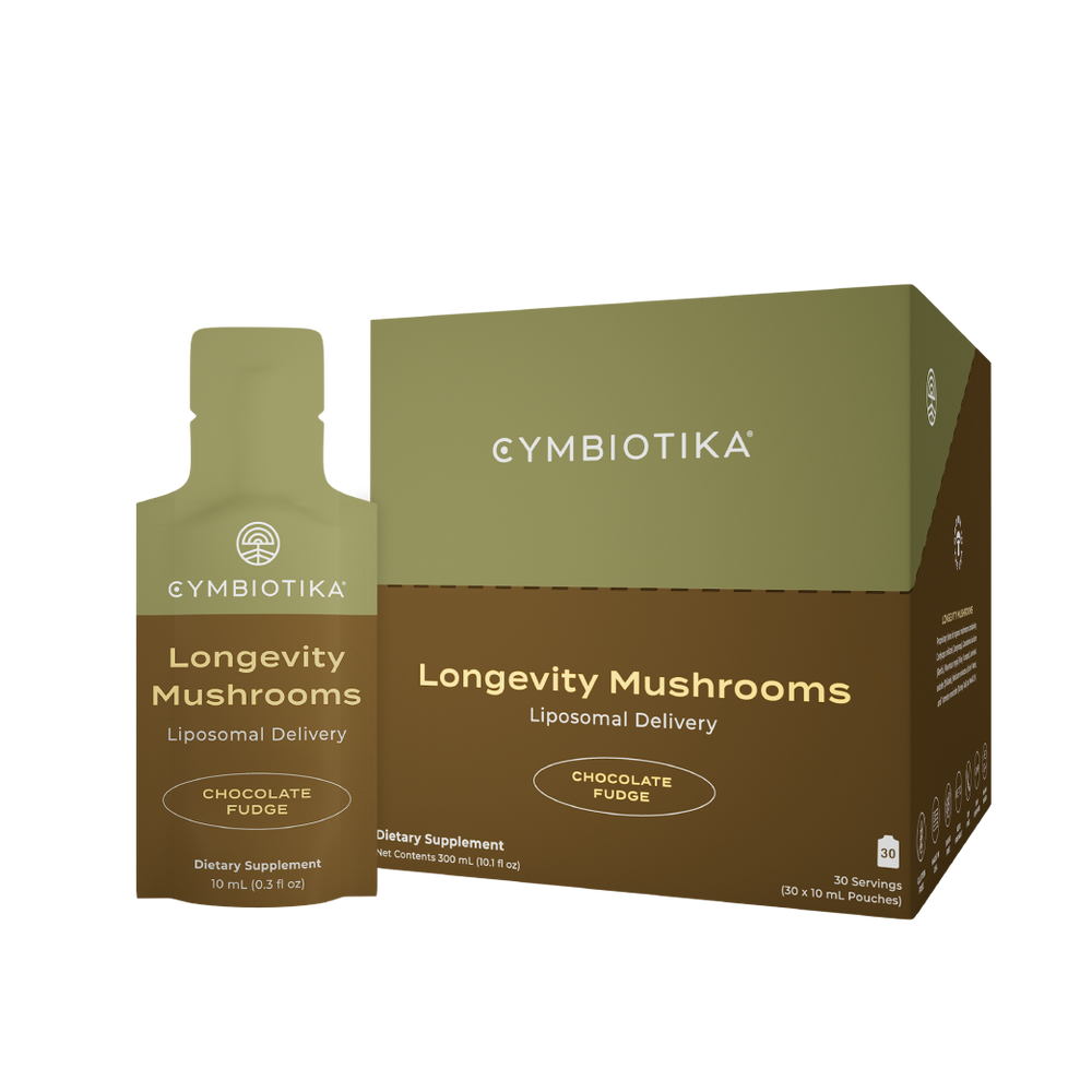 Longevity mushrooms supplement boxes and pouches