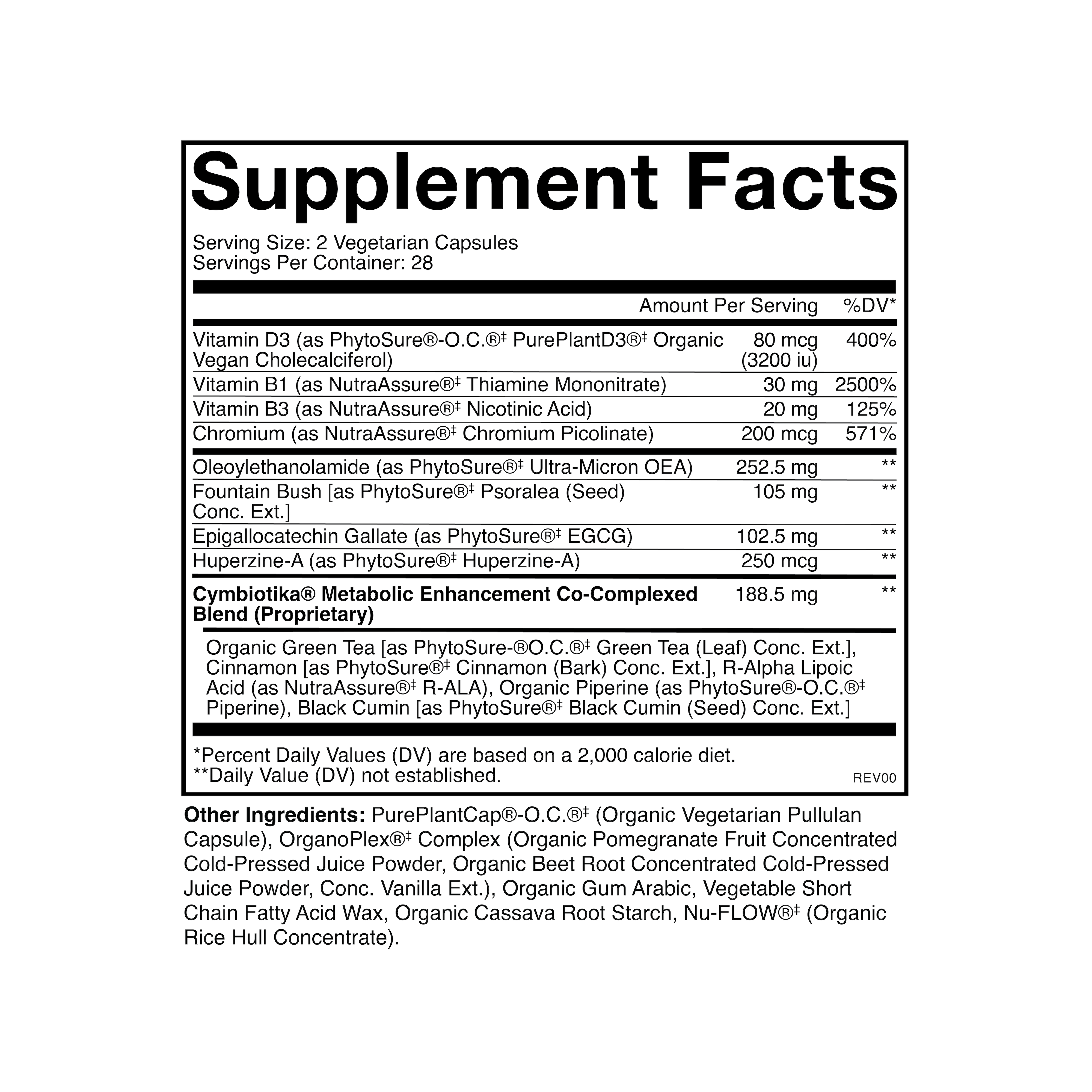 Metabolic Health Supplement Facts